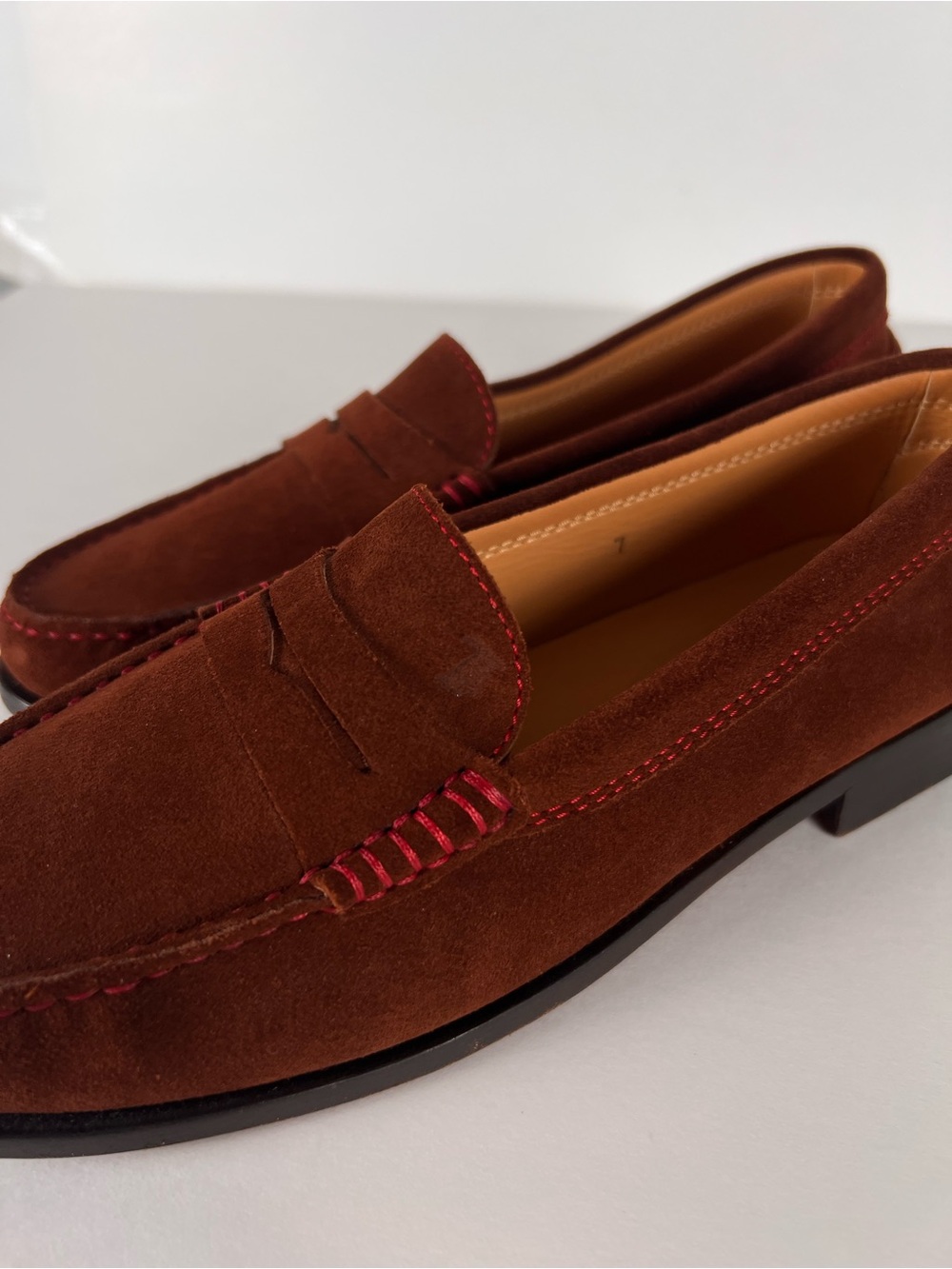 TOD'S Suede Driving Loafers Rust Brown Slip-On Shoes Women's 7 - Picture 6 of 12